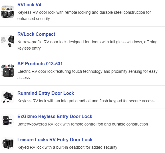 Best RV Keyless Entry Door Locks