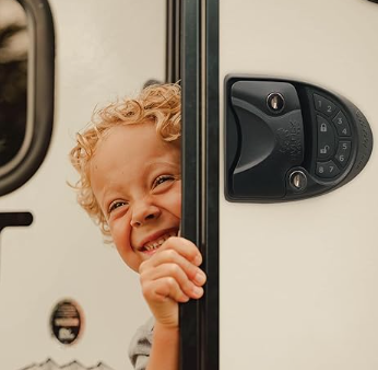 rv lock installed, how happy my kid look